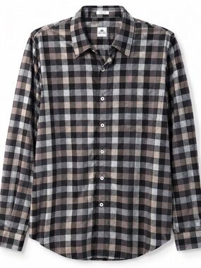 Peter Millar XXL/TALL Black gray and tan Checkered button up